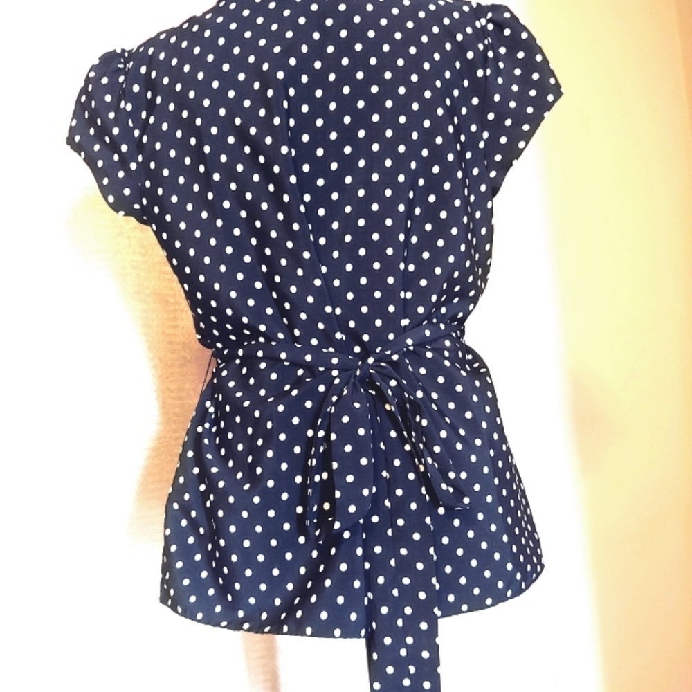 (FREE When Bundled) TOMMY HILFIGER POLKA DOT TIE BLOUSE